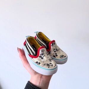 Disney Kids Mickey Mouse Slip-On Shoes - Cream and Red